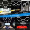 Hexagon LED Garage Light: 25 Pack Updated Bigger Size, 26400LM Super Bright Car Detailing Ceiling LED Shop Light for Warehouse Workshop Gym Basement Car Care Wash Room