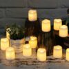 SHYMERY Flameless Votive Candles,Flameless Flickering Electric Fake Candle,24 Pack 200+Hour Battery Operated LED Tea Lights in Warm White for Wedding, Table, Halloween,Christmas Decorations 1.5"X1.7"